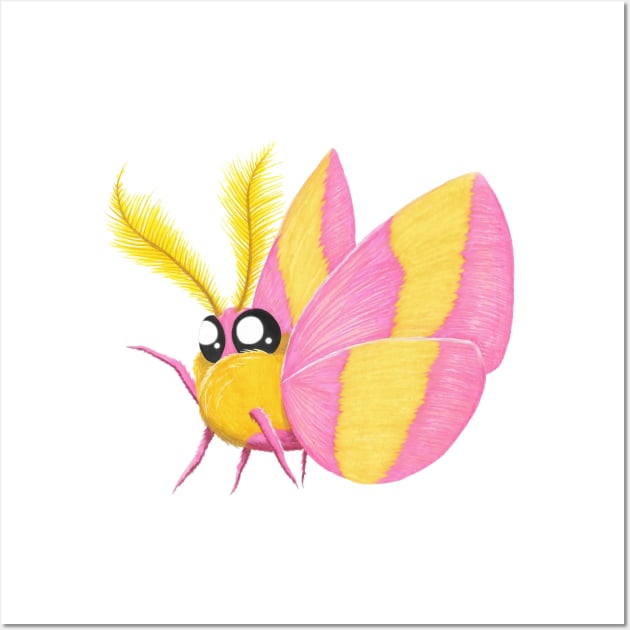 Rosy Maple Moth Wall Art by emilyastrom